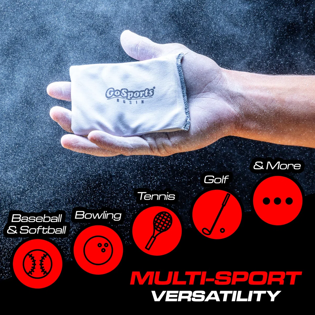 GoSports Sac de colophane – Poudre Multi-Sport Dry Grip pour Baseball, Softball, et Plus Encore – Comprend Un Sac refermable