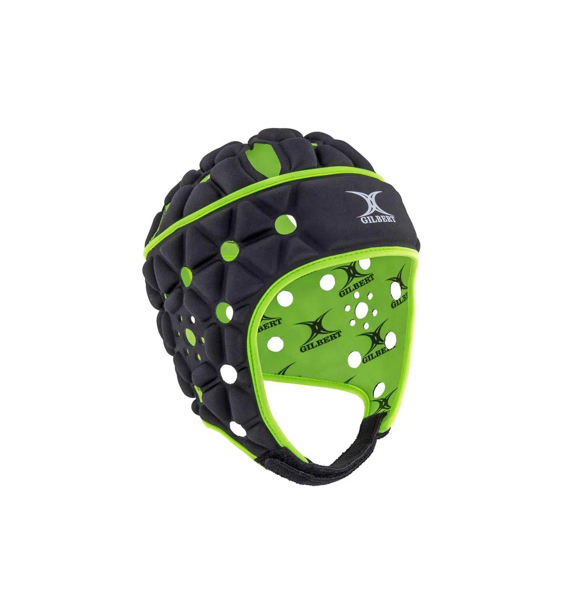 Gilbert Casque Rugby Enfant Noir/Jaune Vert- AIR