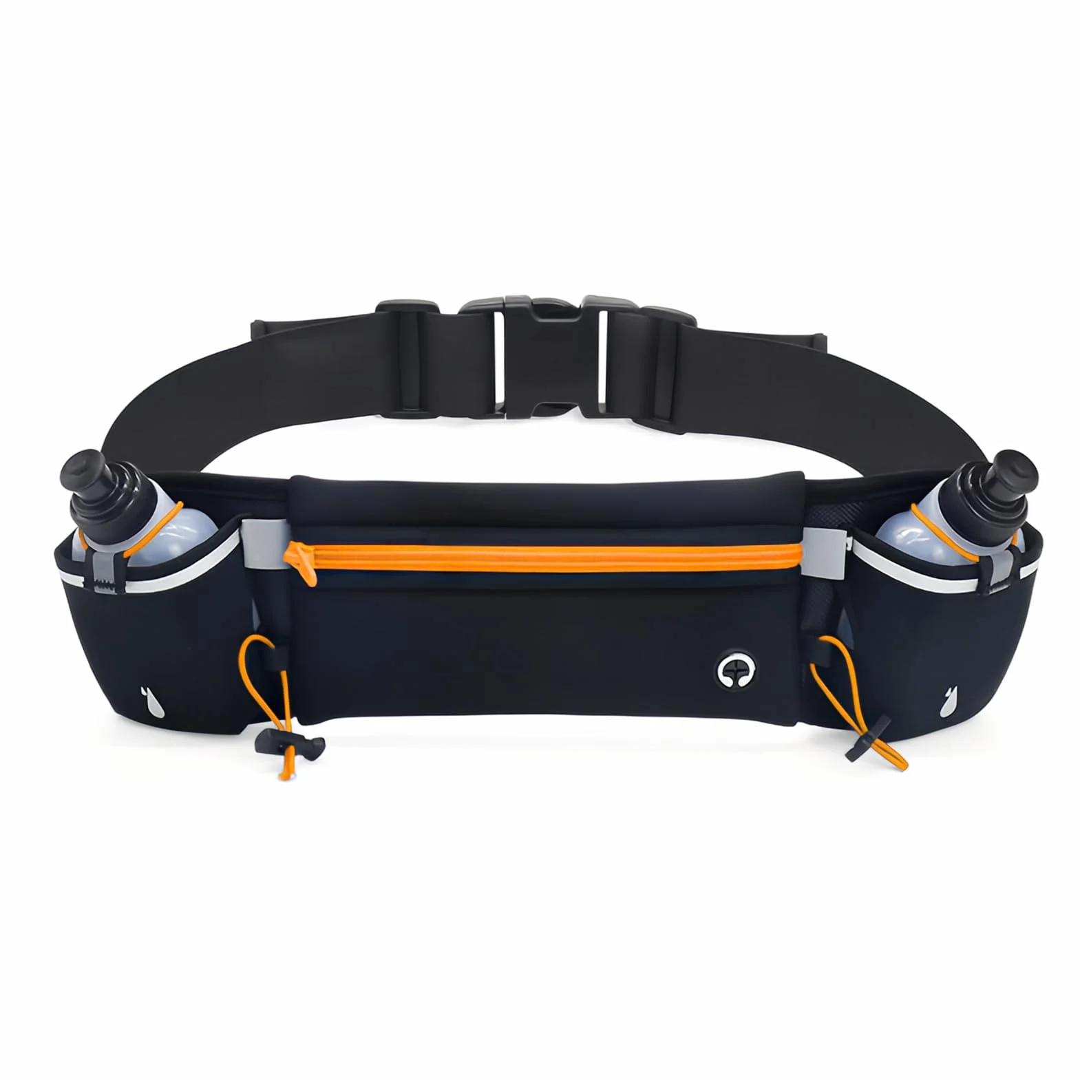 Ceinture de Course avec Bouteilles d'eau(2 * 180ml) Cadeaux pour la Fête des Pères Réfléchissant Ceinture Réglable pour Smartphone iPhone Samsung Galaxy pour Marathon Jogging Cyclisme,Randonnée