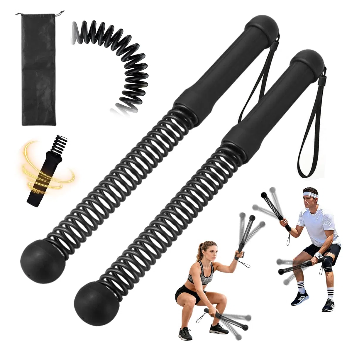 Corde de Combat Sans Corde, Battle Rope Noir Corde Musculation, Cordes de Combat pour Salle de Sport à Domicile, Outil de Fitness Silencieux Facile à Transporte pour Entraînement à Domicile