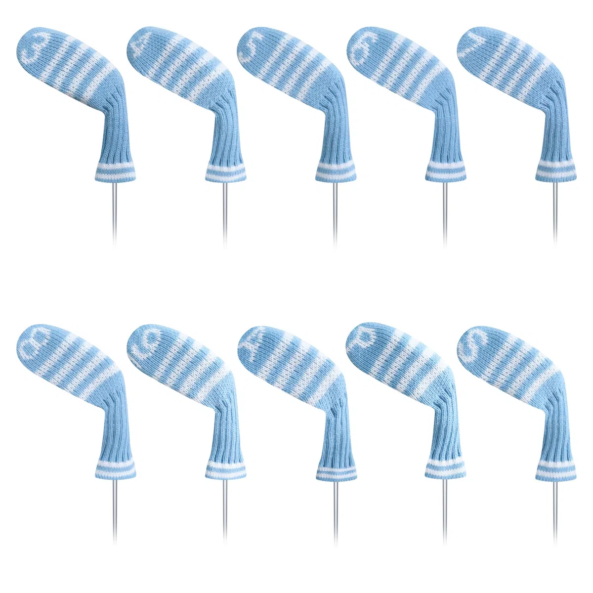 LeFeng 10pcs Knitted Golf Iron Head Covers 3-9/A/P/S Set - Lightweight and Durable Material - Multiple Patterns Golf Club Head Covers - Fit Well for Callaway Ping Taylormade Cobra Etc.