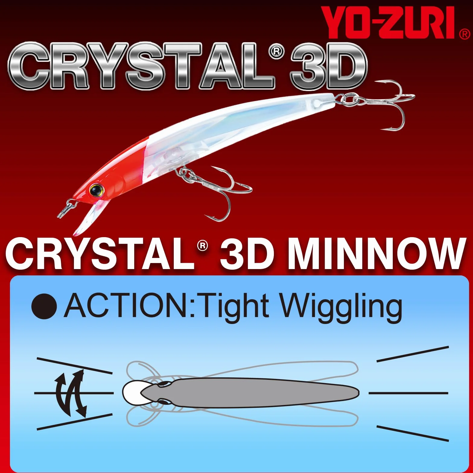 Yo-Zuri Crystal 3D Minnow Naufrage Leurre, Noir/argenté