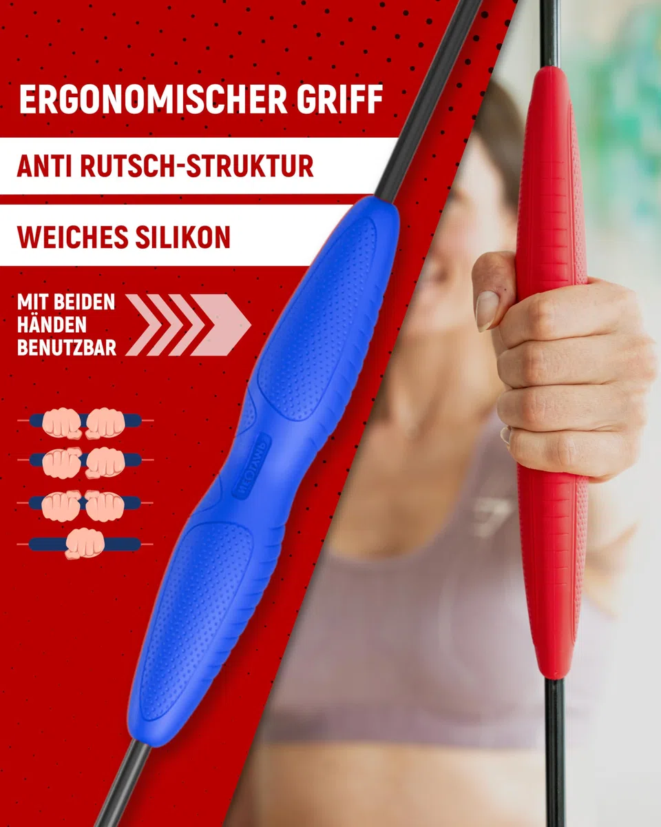 NEOLYMP Barre de fitness - Poids réglables pour battement oscillant - Barre de gymnastique - Poignée ergonomique avec structure antidérapante - Gymstick