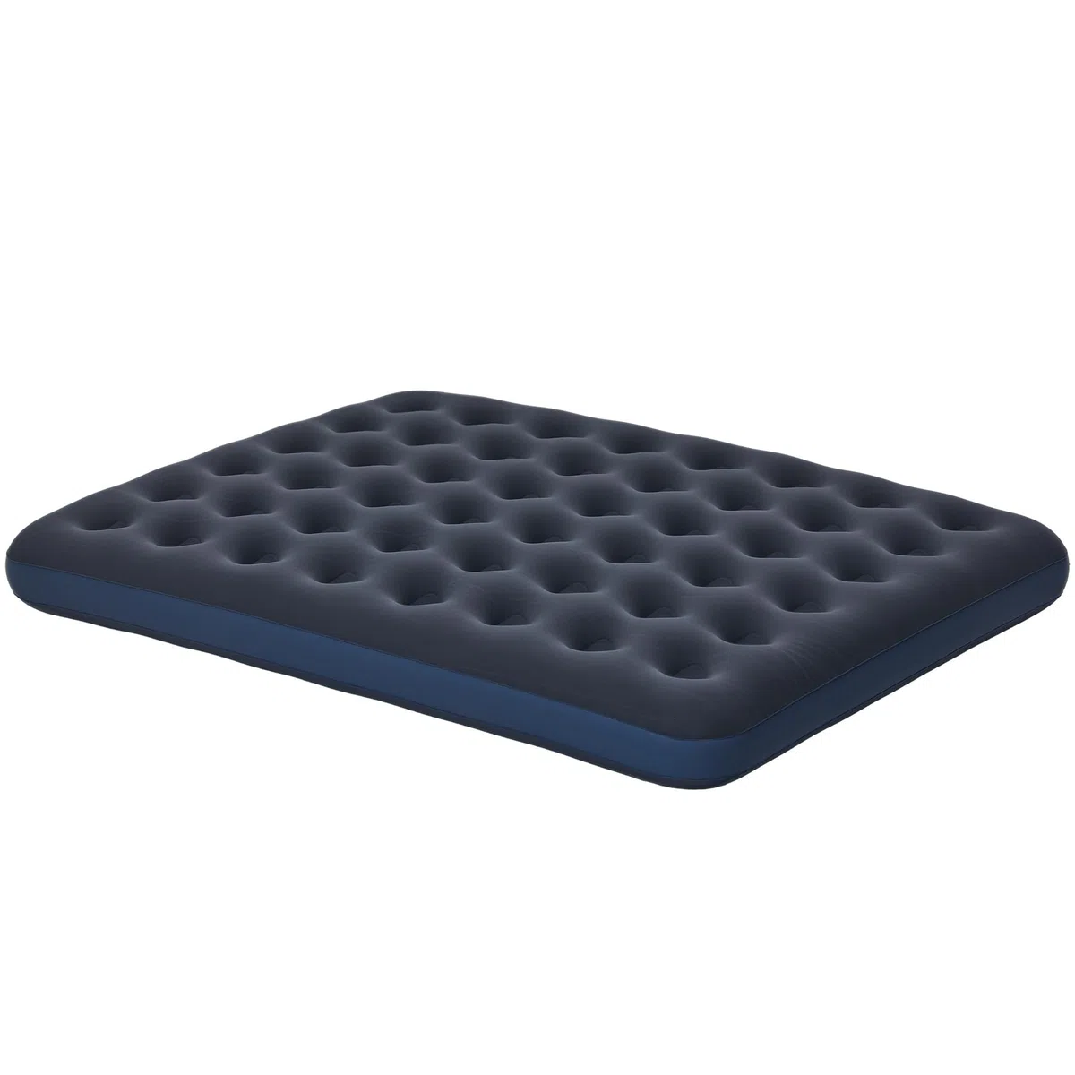 Outsunny Matelas Gonflable 2 Personnes Matelas pneumatique avec Pompe à Main intégrée, Surface floquée, pour Camping, Voyage - 203L x 152l x 22H cm, Bleu
