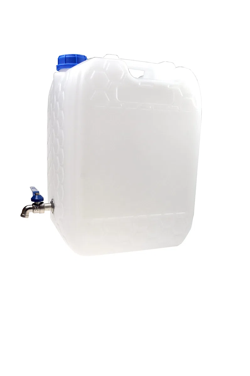 Bidon d'eau TRADIS KAROLINA MICHALAK 20L Rectangulaire Gris Métal Sans BPA avec robinet galvanisé - Bidon d'eau potable