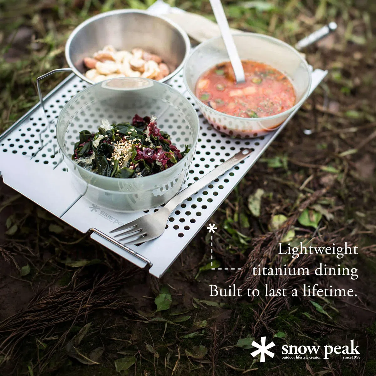 Snow Peak Ensemble fourchette et cuillère SCT-002 en titane japonais, ultra léger, compact pour le camping, la randonnée, l'utilisation quotidienne, fabriqué au Japon, produit garanti à vie, argent, taille unique
