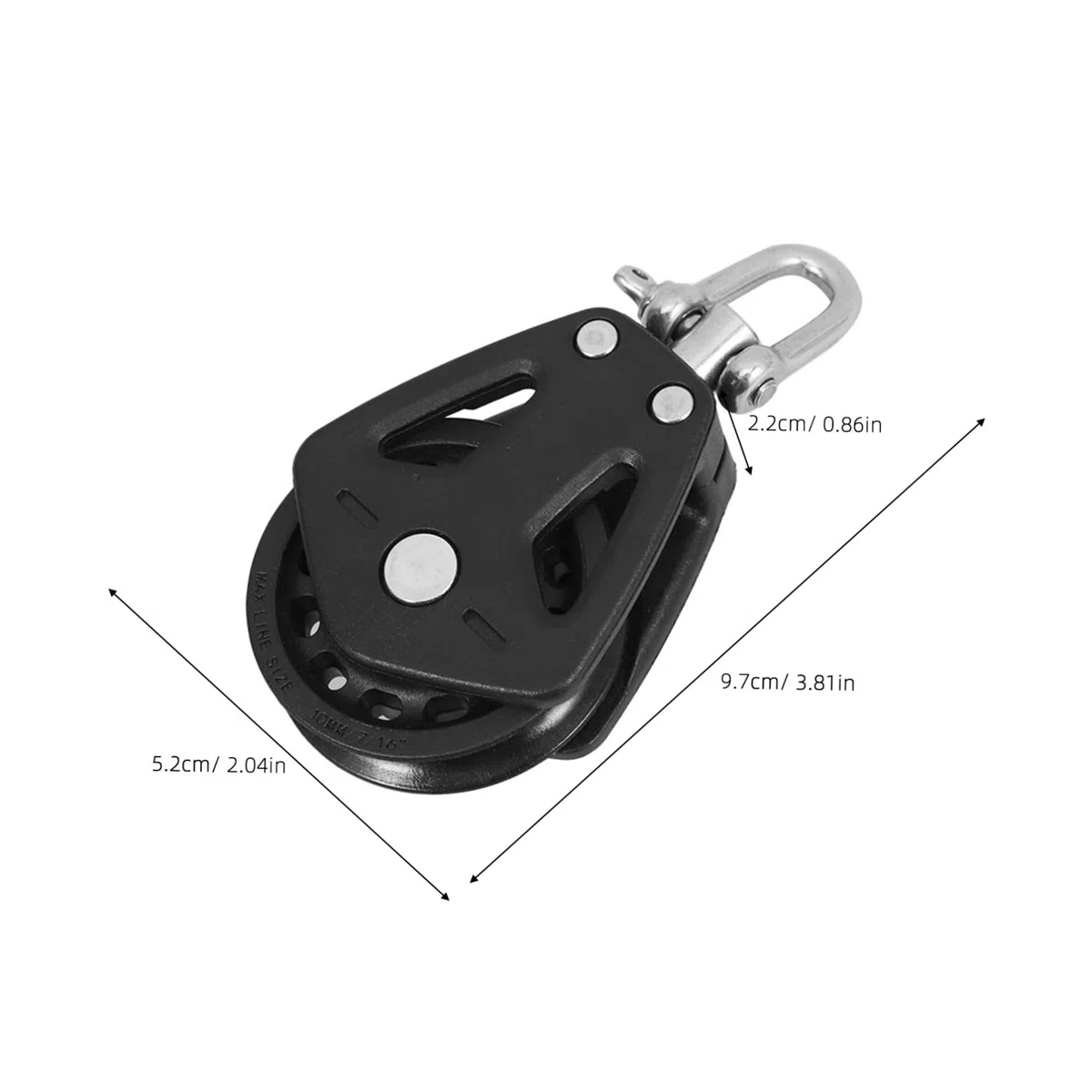 2pcs Bloc de Roulement à Double Poulie en Nylon et Acier Inoxydable, Système de Poulie Polyvalent avec Rotation pour Levage Facile sur Voilier et Accessoires Marins