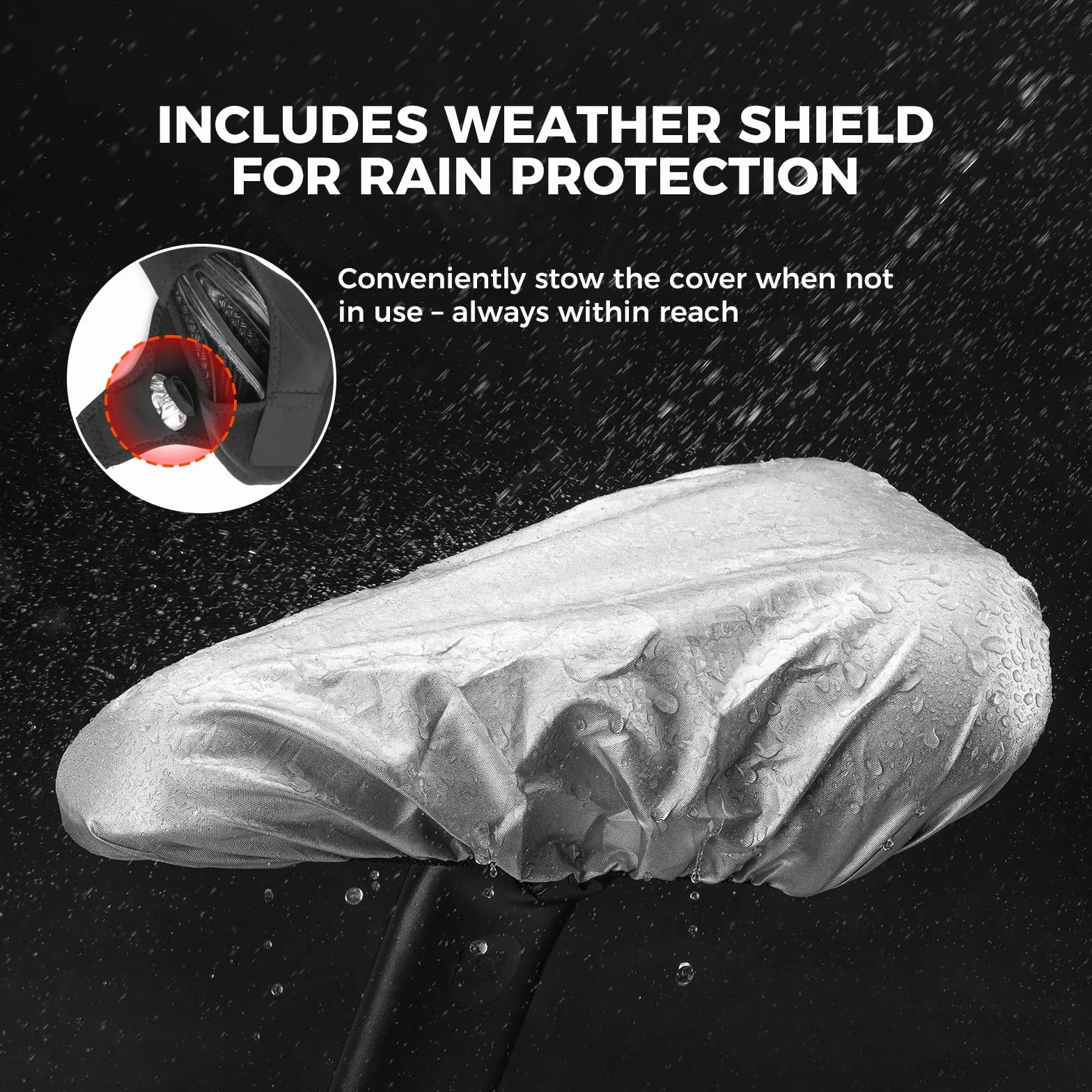 ROCKBROS Couvre Selle VTT Housse Coussin Selle de Vélo en Gel Couvre de Siège Silicone pour Vélo de Route Electrique VTT avec Housse de Pluie Anti Poussière Homme Femme Noir Rouge Bleu