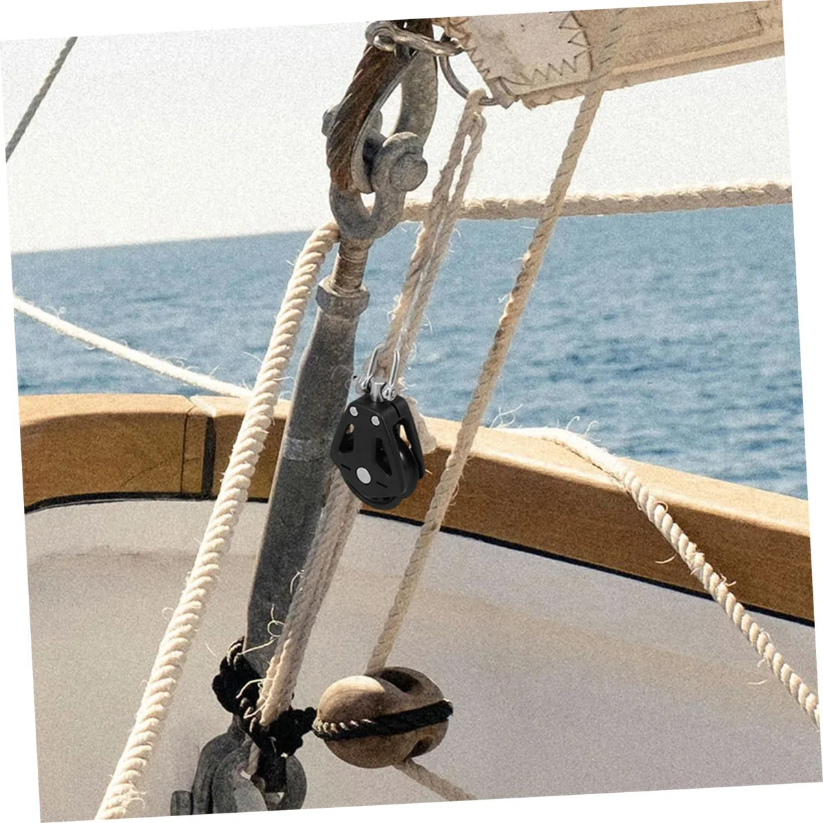 Poulie Double pour Bateau en Nylon et Acier Inoxydable avec Roulement Pivotant, Installation Facile, pour Marine et Équipement de Musculation, Lot de 2 Pièces