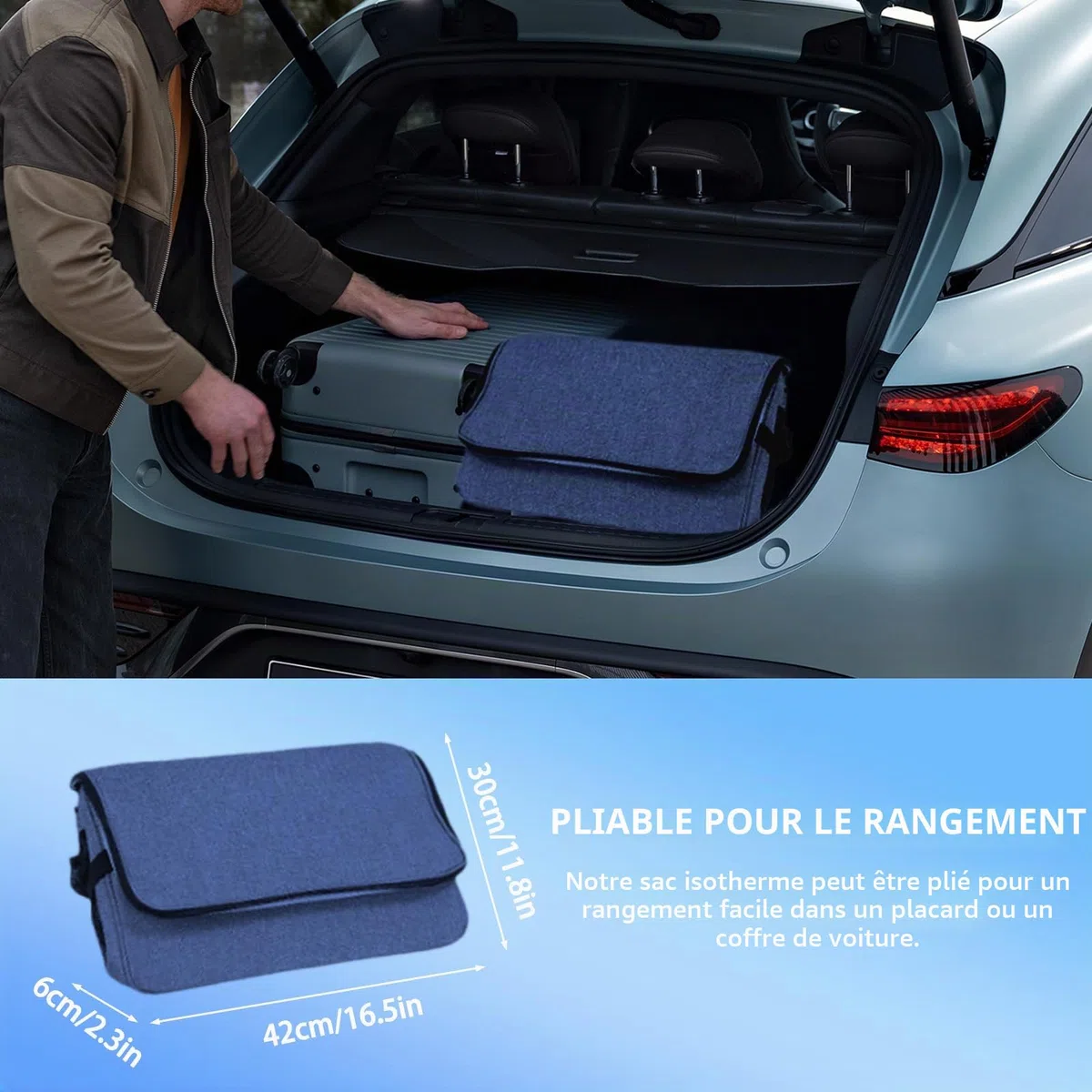 Grand sac isotherme pliable pour l'extérieur - 35 l - 60 Can - Sac isotherme pour boissons et boissons - Pour excursions, pique-niques, camping, randonnée, plage, voyages