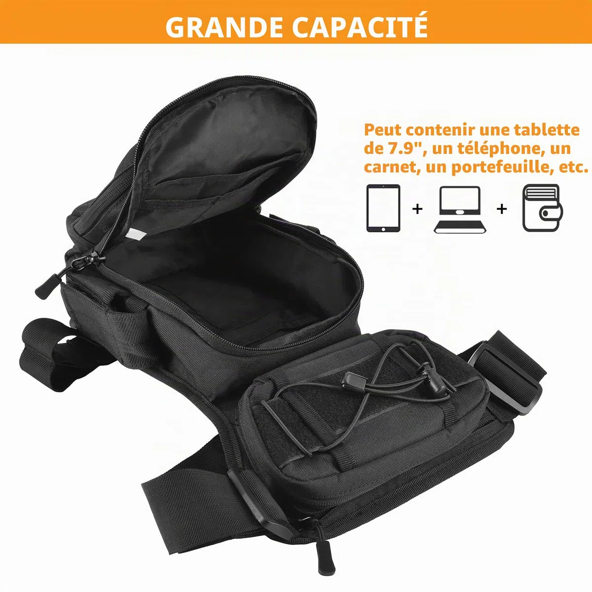 Huntvp Sacoche de Jambe imperméable pour Homme pour la Chasse, la Course, la randonnée, Le Cyclisme, Le Camping