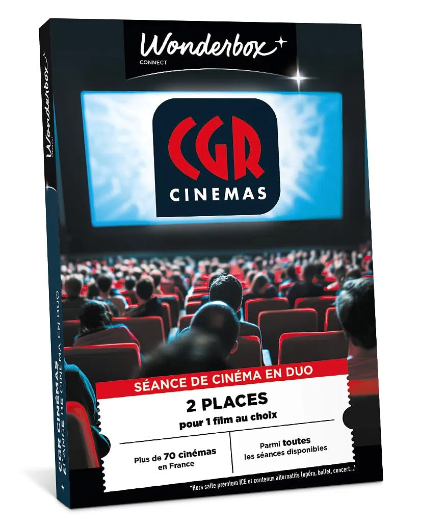 Wonderbox Connect - Coffret Cadeau - CGR Cinémas - 2 Places pour 1 Film au Choix - Parmi Toutes Les séances Disponibles - Séance en Duo - Validité 27 Mois