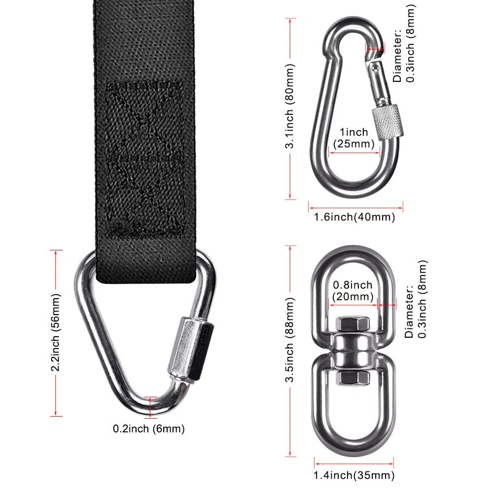 Dolibest Sangle Cintre de Sac de Frappe, Sac Lourd 55-100cm Corde de Suspension Réglable pour la Salle de Sport à Domicile Boxe Sac de Sable Entraînement Exercices