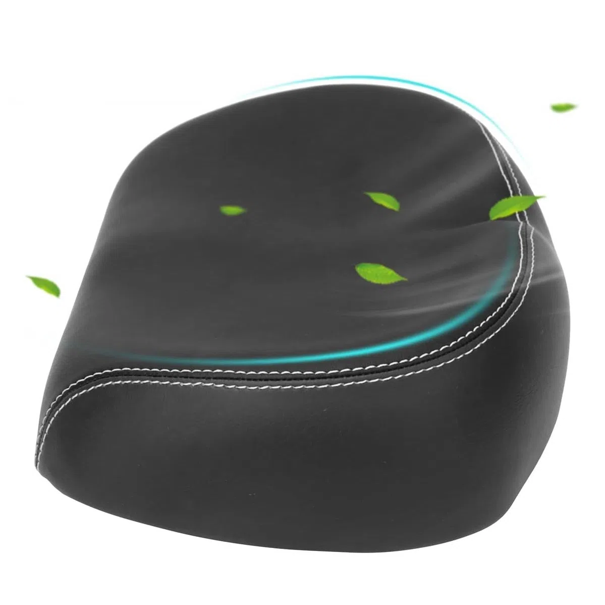 Siège de Vélo Confortable Surdimensionné, Selle de Vélo en Cuir PU Élargir Respirante Coussin Mousse de Remplacement Large Universel pour Homme et Femme (Noir)