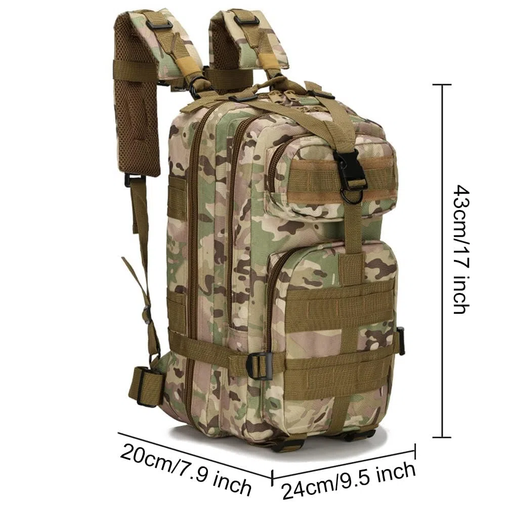 Lawaia 30L Sac à Dos Style Militaire, Sac À Dos Multifonction Molle Assaut Pack Tactique Combat Sac à Dos pour Trekking Randonnée Camping Pêche Escalade Alpinisme ou Utilisation Quotidienne