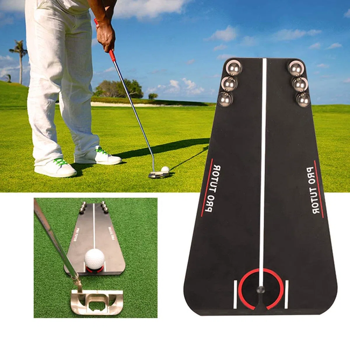 Tuteur de Golf avec Étui à Fermeture Éclair - Aide à la Formation en Plein Air - Entraîneur et Accessoires