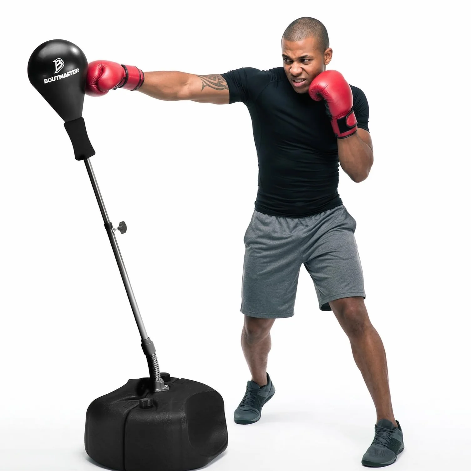 Sac de frappe avec support, pour enfants et adultes, réglable en hauteur – Sac de frappe autonome – Idéal pour l'entraînement MMA, soulagement du stress et fitness
