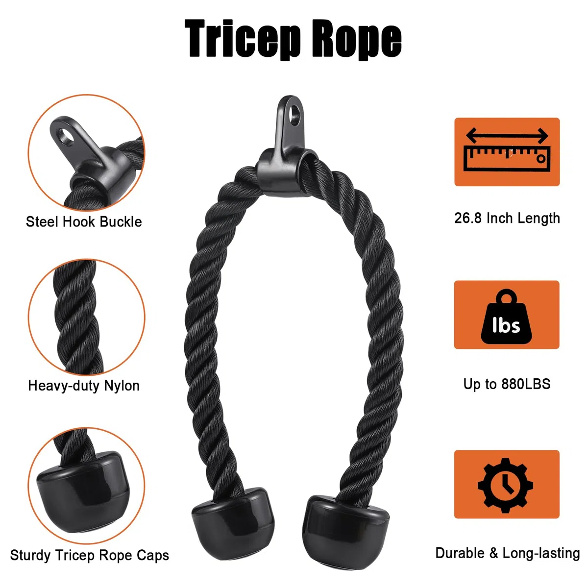 Workout Cable Machine Attachment for Home Gym, SERTT LAT Pulldown Attachments, Cable Accessories for Weight Training, Straight Bar, Tricep Rope, Double D Row Handle, V-Shaped Bar (Standard Version)
