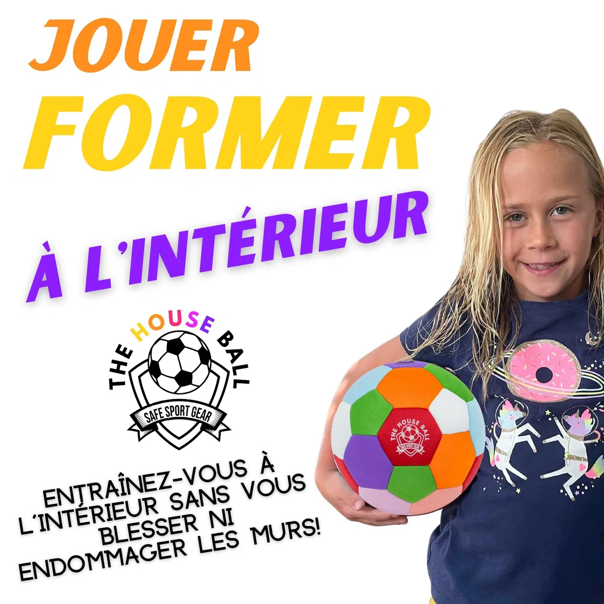 The House Ball - Le Ballon de la Maison - L'Original Soft et Sécurisé Taille 4 Créé pour l'intérieur de Votre Maison et Le Jardin - Cadeau de Football Amusant - Parfait pour Les Enfants