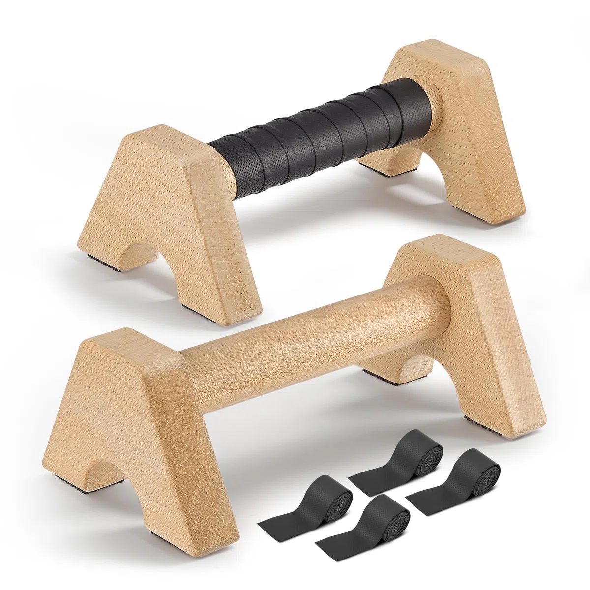 Parallettes,Parallèle Calisthenics en 2 Poignées De Pompes ParallèLes En Bois,PoignéEs Antidérapantes Barres Parallèles Pour L'IntéRieur Et L'Extérieur Pour La Calisthénie Handstands, Street Workout