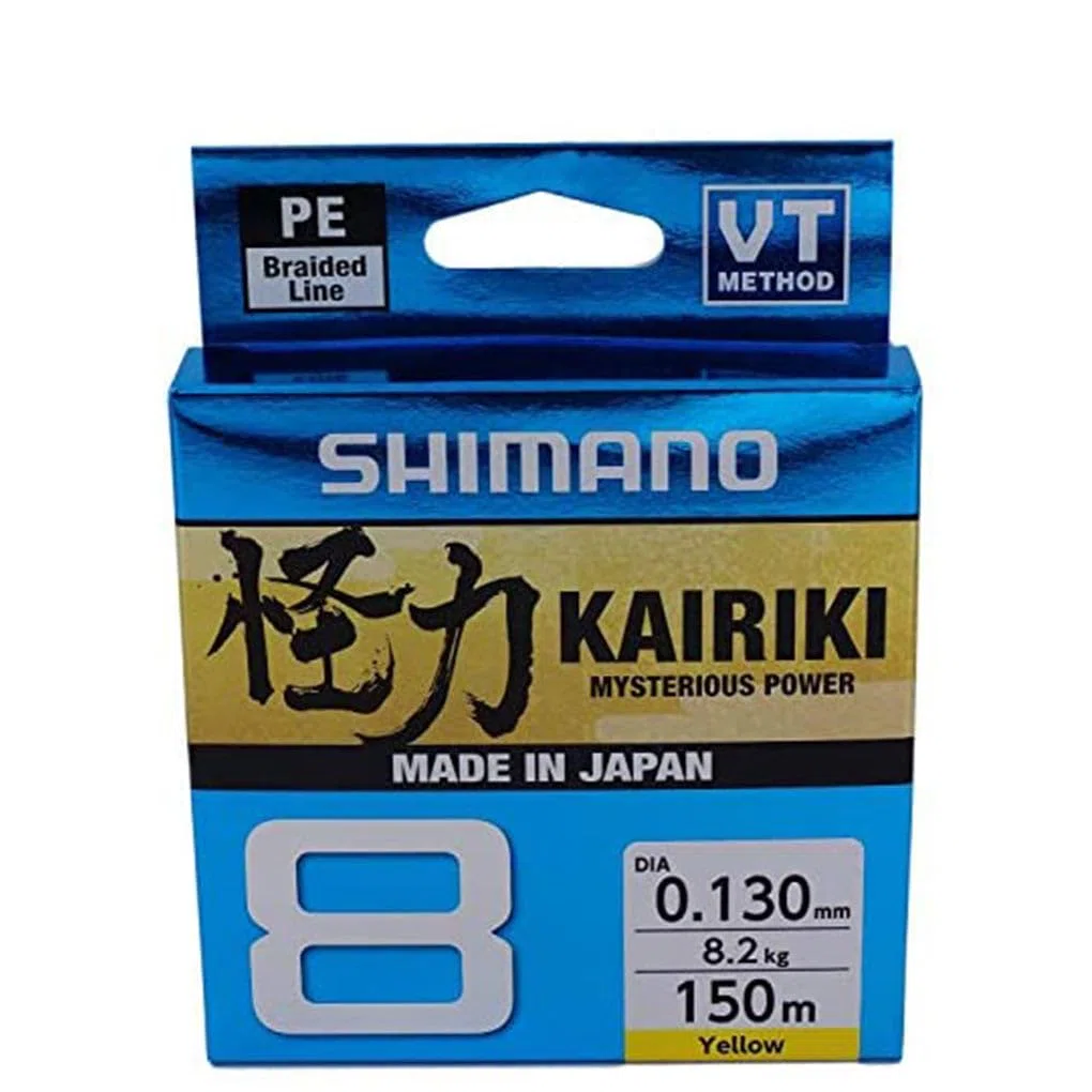 Shimano Kairiki 8 59WPLA58R Fil de pêche tressé Jaune 150 m
