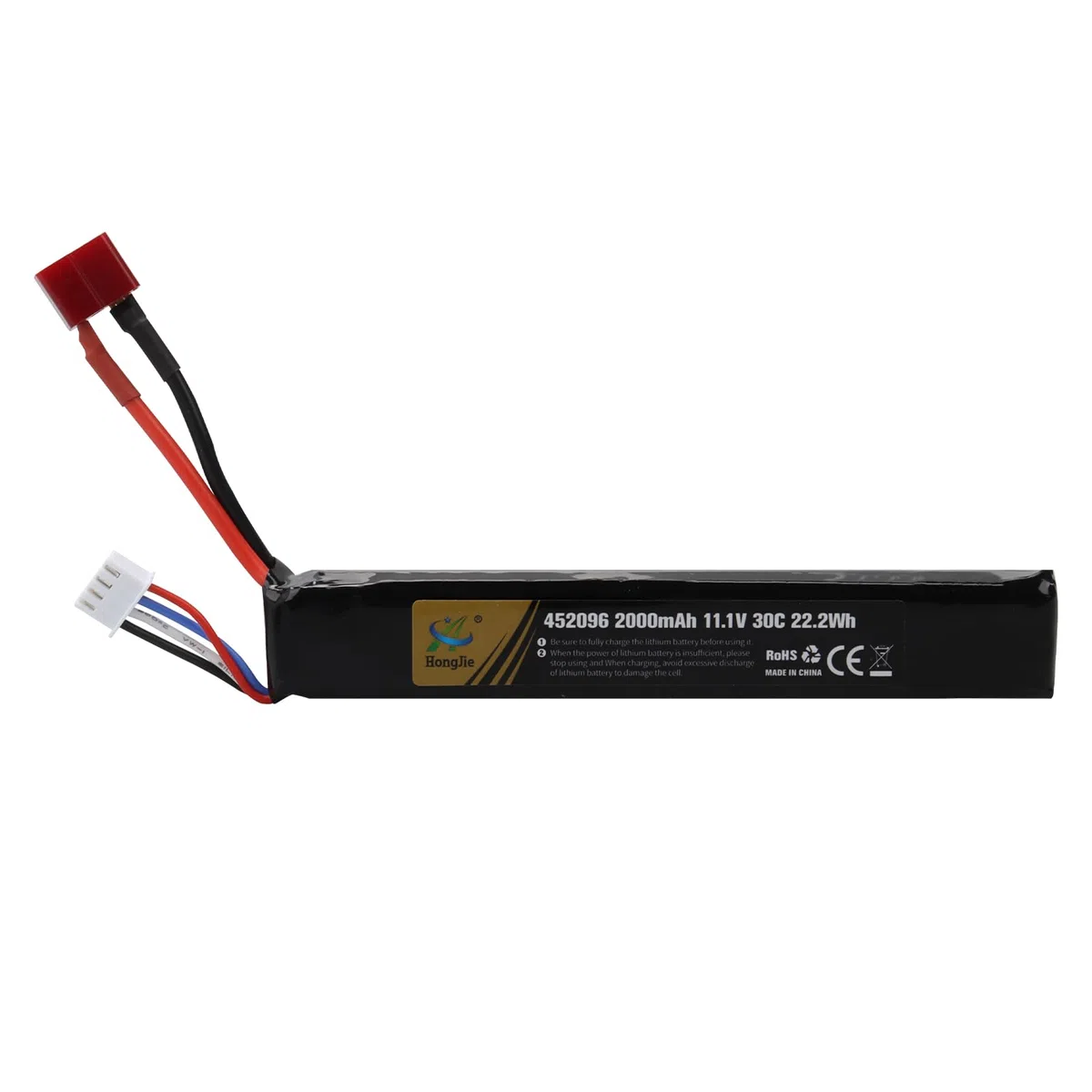 11.1V 2000mAh 22.2Wh Batterie LiPo Rechargeable 3S 30C, bâton de Batterie Compatible avec Le connecteur Deans T pour Fusil Airsoft Airgun Guns Model
