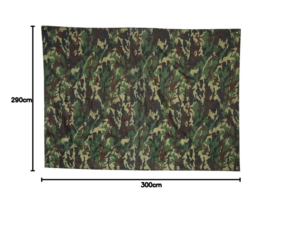 Bâche de Tente Camouflage Bâche de Camping Tapis de Pique-Nique en Plein Air pour Camping, Randonnée, Pique-Nique (3x2,9 m)
