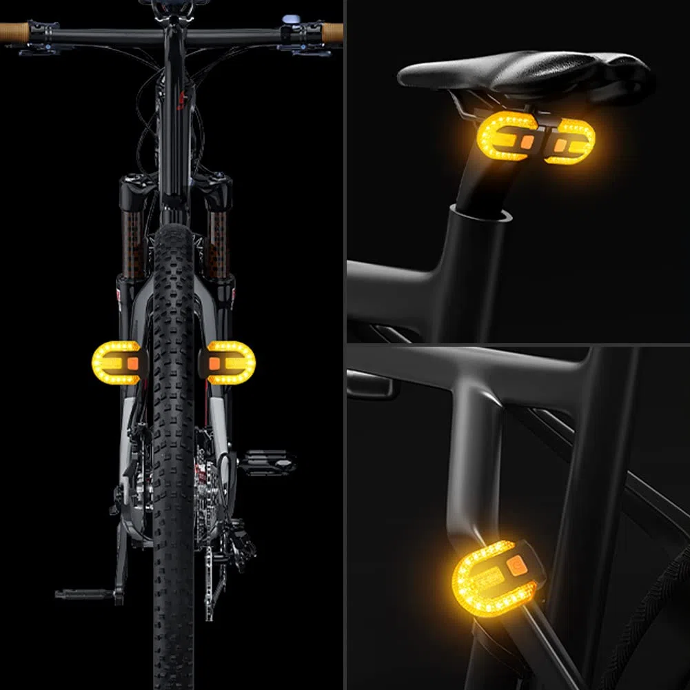 Feu Arrière de Vélo Avec Clignotants - Fendus Télécommande Sans Fil pour Le Cyclisme Rechargeable 5 Modes d'avertissement de Sécurité Lumières Stroboscopiques