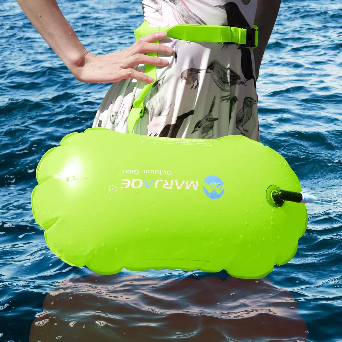 Bouée de Natation avec Bouchons d'oreille et Pince-Nez,Bouée de Natation Swim Buoy Eau Libre pour Triathlètes, Kayakistes, Plongeurs en Apnée