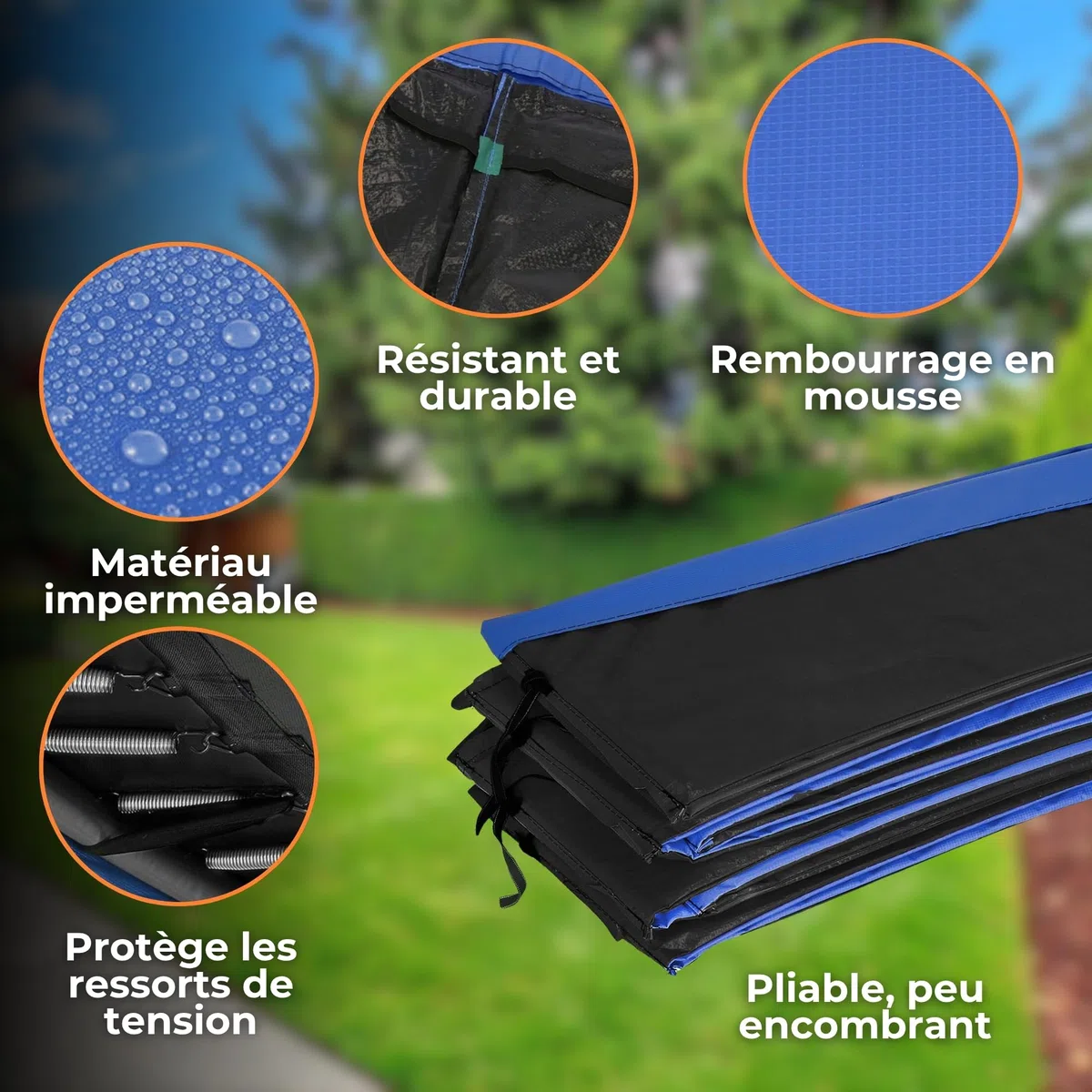 SPRINGOS Couvercle de Ressort Coussin de Bord Couvercle de Bord Bordure pièce de Rechange matériau du Trampoline PVC/PE