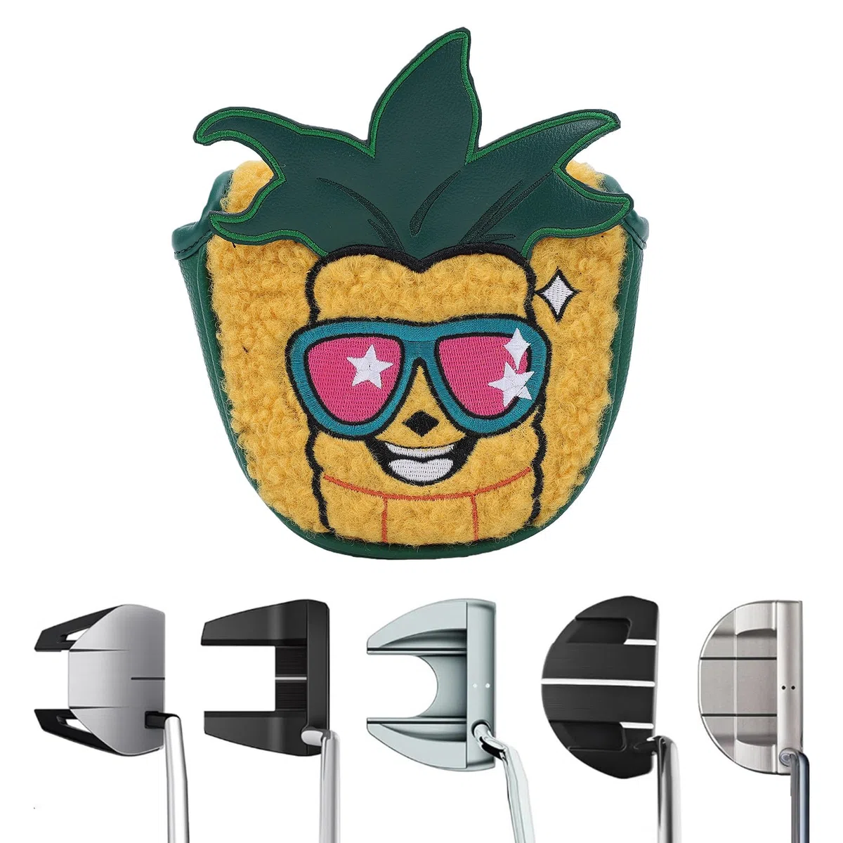 Luocute Couvre-tête de Club, Couvre-Chef de Protection en Cuir PU en Forme de Maïs avec Un Design Magnétique Puissant, Chef de Putter de Golf Amusant pour L'entraînement des