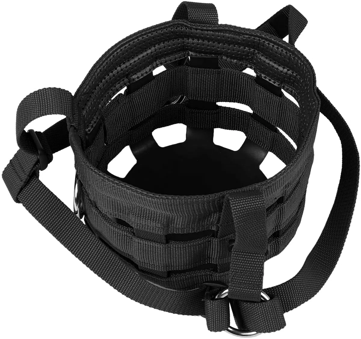 Namvo Muselière pour cheval en nylon avec licol Noir