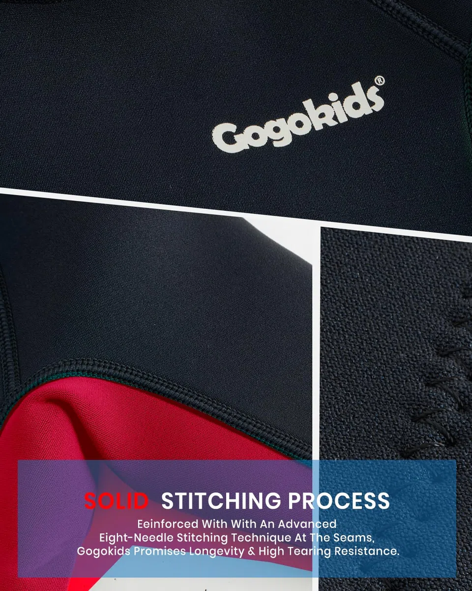 Gogokids Combinaison de plongée courte en néoprène de 2,5 mm pour garçons et filles – Combinaison de printemps pour enfants pour la natation, le surf, la plage, la piscine – Âge de 2 à 10 ans