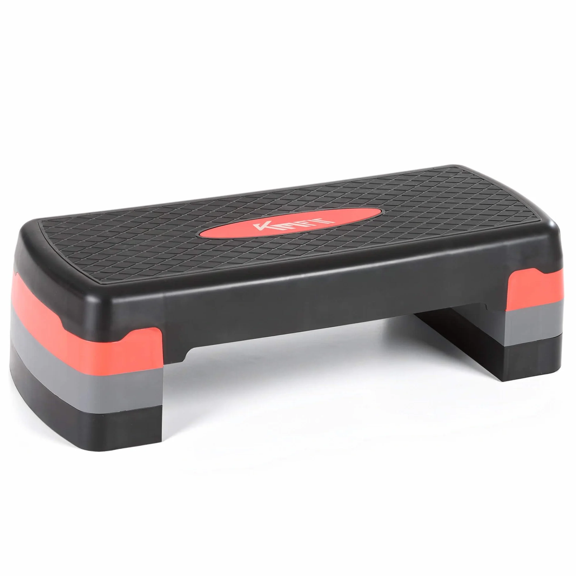KM-Fit Stepper de fitness | Step d'aérobic pour la maison | Step-Bench réglable en hauteur sur 3 niveaux | Charge maximale : 200 kg | Gymnastique Home Stepper avec tapis antidérapant | Banc matelassé