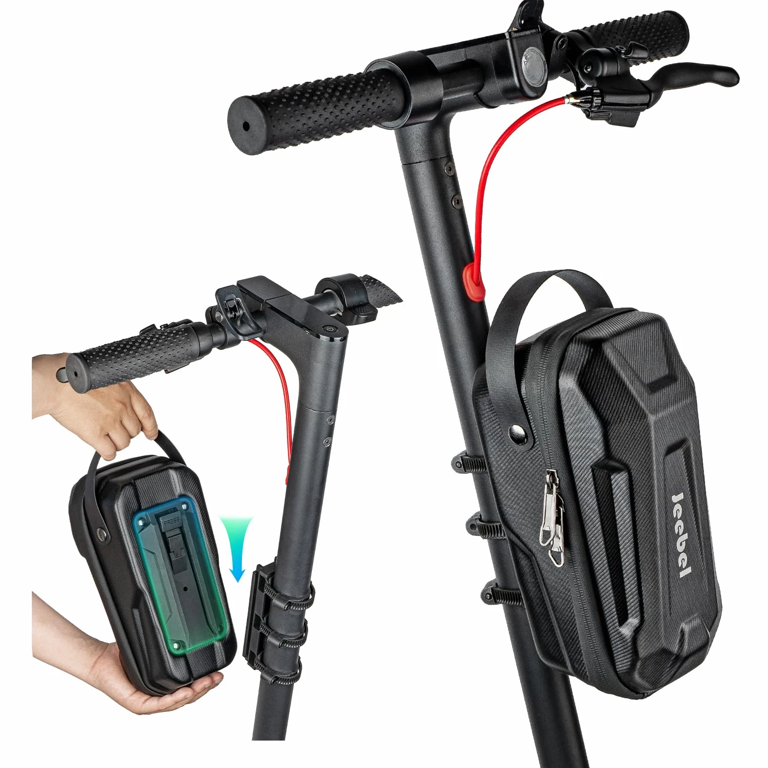 Jeebel Sac de Trottinette Électrique 3/4/5L Sacoche de Guidon Étanche Grande Capacité avec Système Fixation Rapide - Sac Avant pour E Scooter Xiaomi Mijia Sedway Ninebot (3 L)