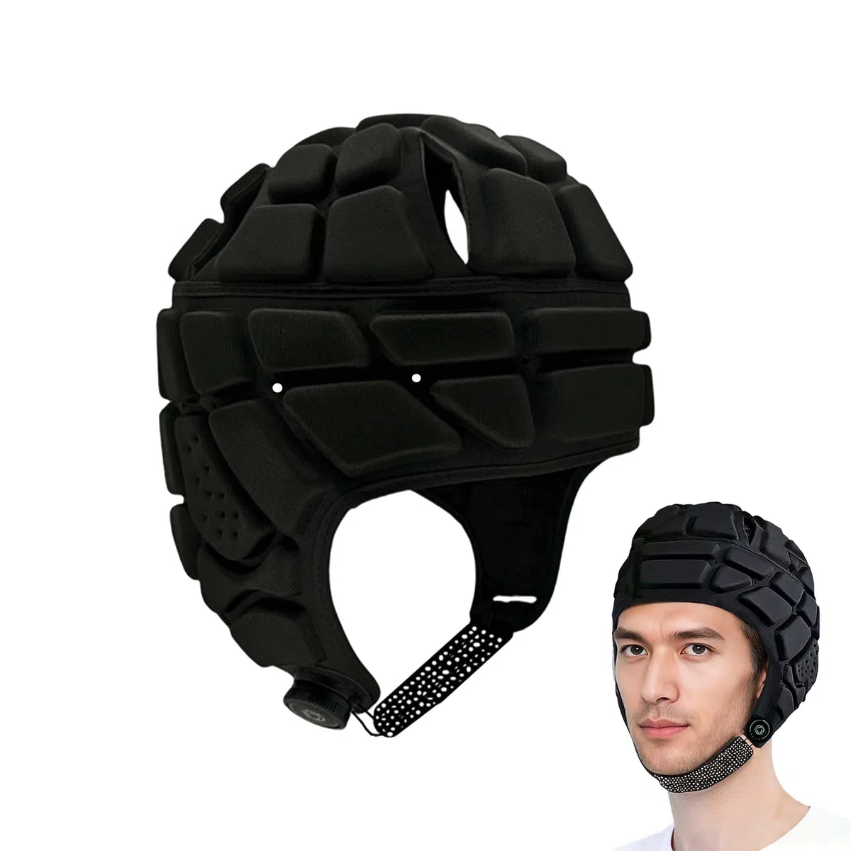 Casque de Gardien de But ProtèGe-TêTes De Protection pour Le rugbys Casque de Protection Rembourré en Mousse Unisexe Conception Ajustable pour Le Rugby,Football,Hockey,skile,Skateboard