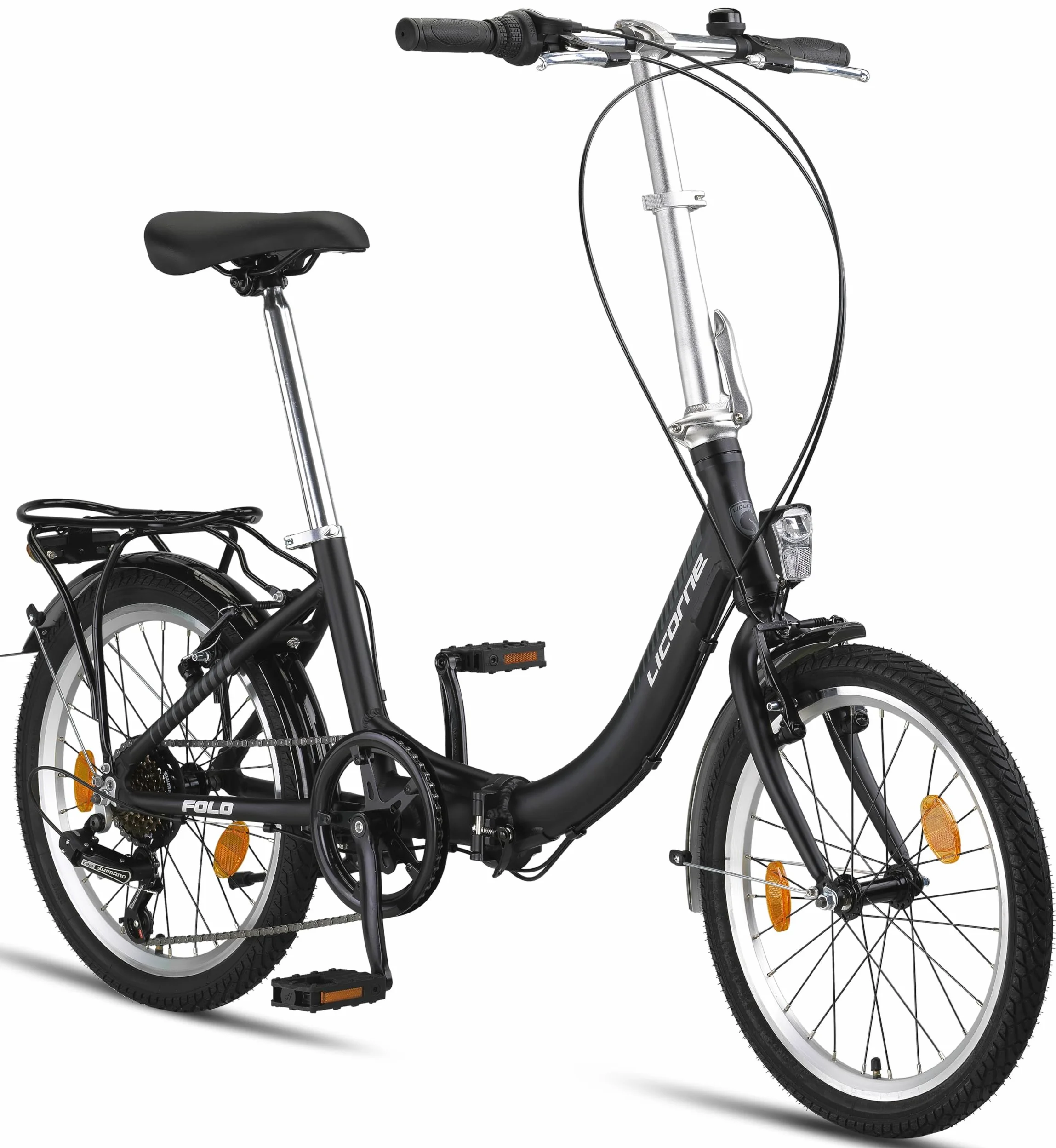 Licorne Bike Fold Premium Vélo pliant en aluminium 6 vitesses Dérailleur Shmano Système Quick-Fold