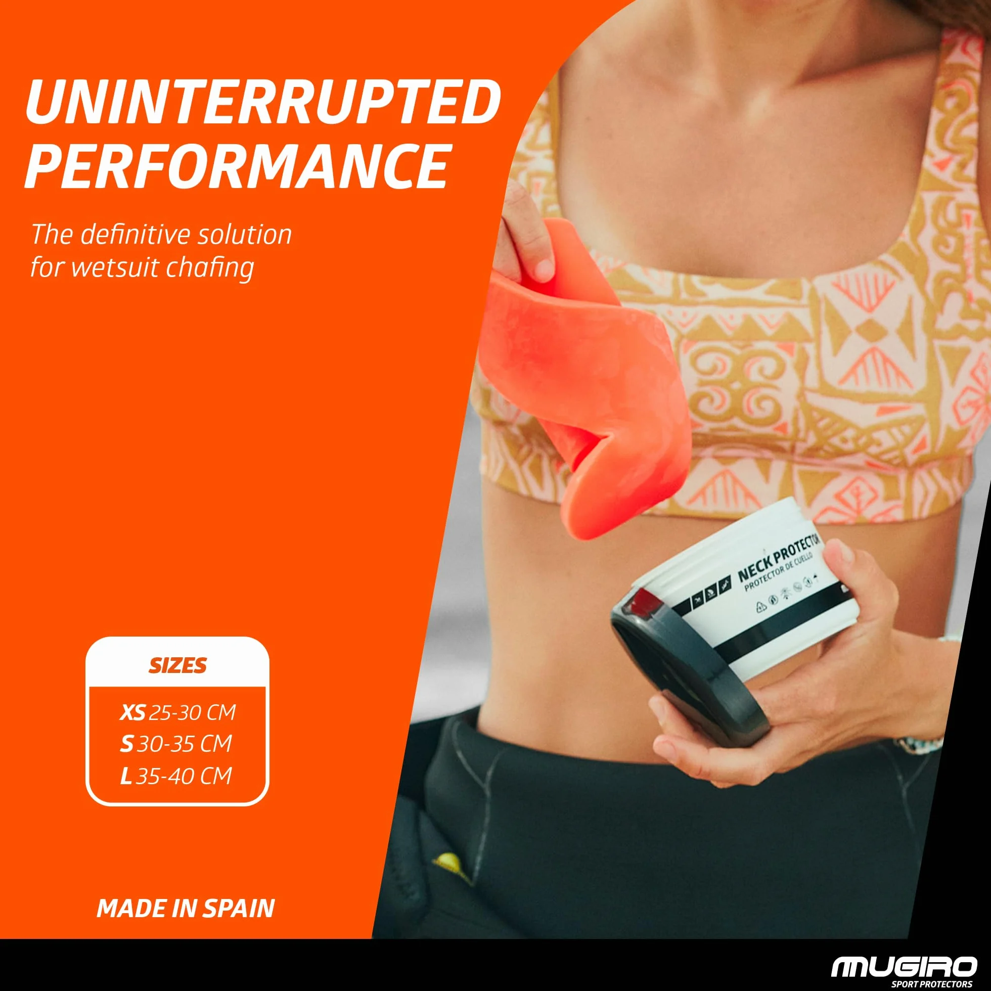 Protège-Cou pour Combinaison Néoprène – Prévient Les Irritations et Blessures en Natation, Surf et Plongée – Collier Élastique Compatible avec la Vaseline – Protège la Peau – Couleur Orange