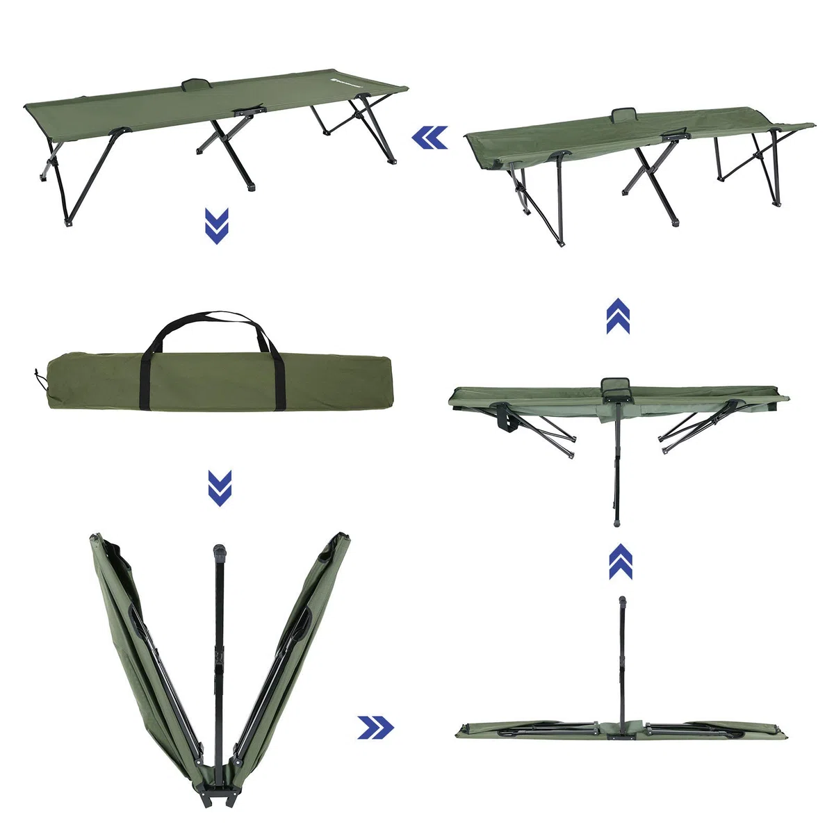 SONGMICS Lit de Camp Pliable 1 Personne, Lit d’Appoint, 206 x 75 x 45 cm, Capacité 110 kg, pour Camping, Randonnée, Voyage en Plein Air