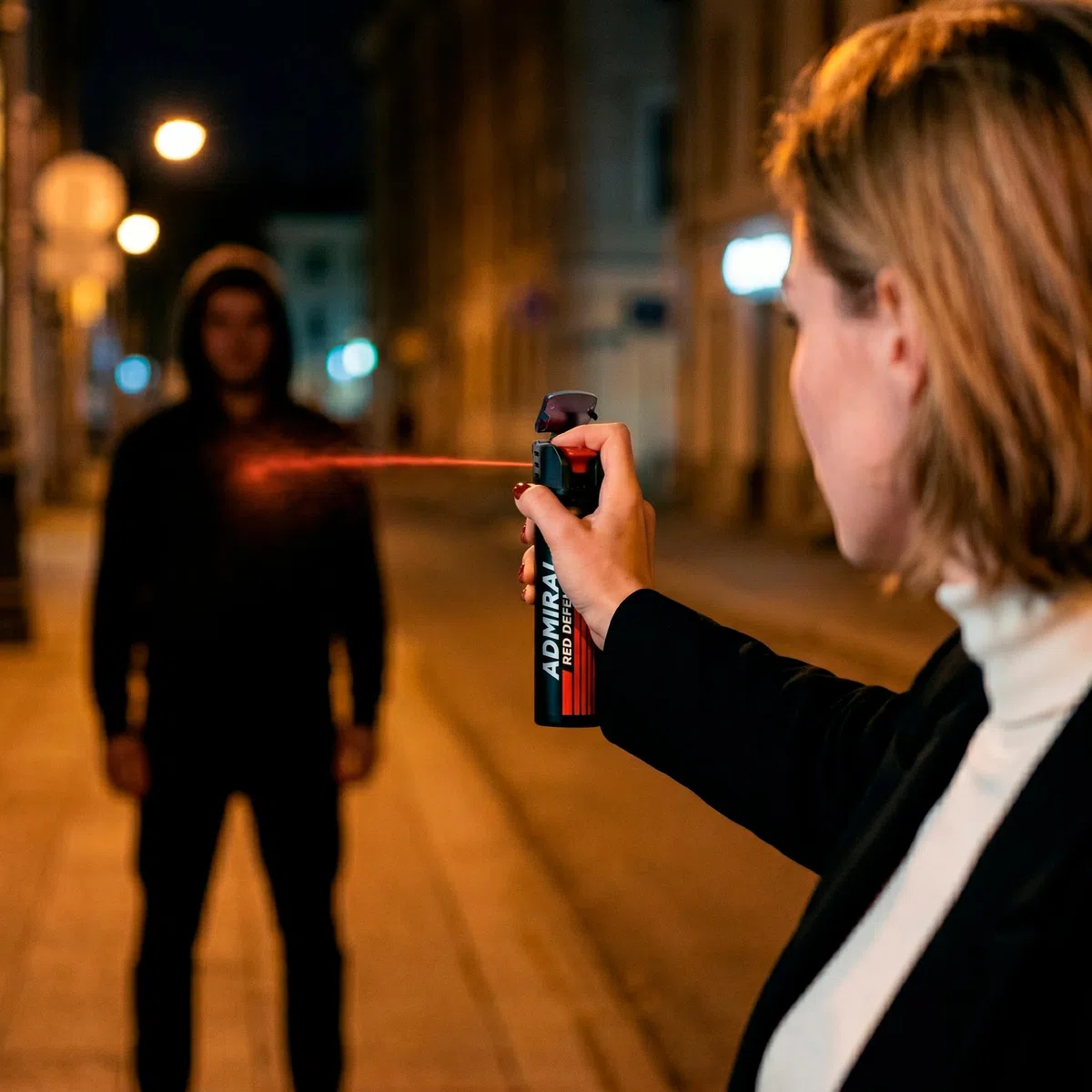 Spray Anti Agression 80 ML – ADMIRAL Defense - Format Auto Défense Immédiate – Portée 3M – Approuvé par la Police – Sécurité Personnelle & Protection Compacte