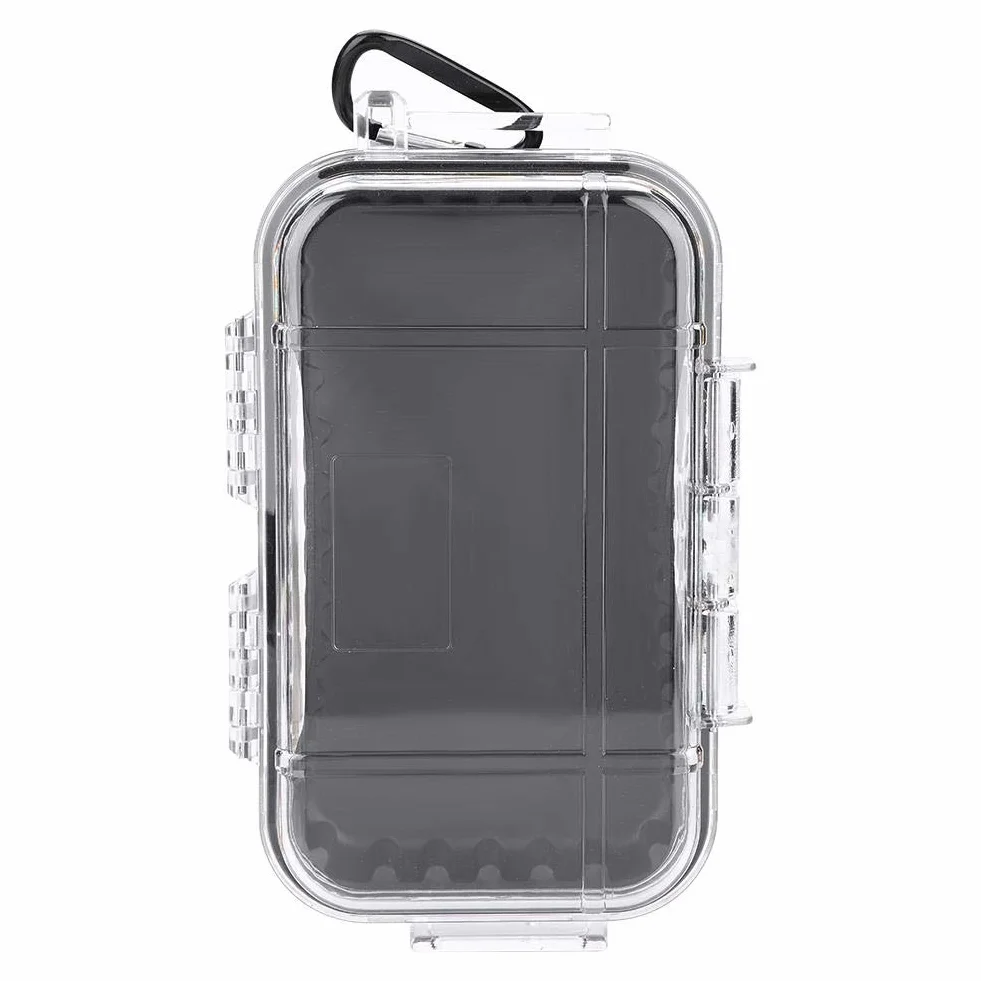 Boite Etanche Survie,Waterproof Box,Étanche Boîte Sèche Hermétique Eérieur Antichoc Étui De Rangement Polyvalent Carry Box Conteneur Intérieur Caoutchouc Pad Amovible(Transparent)