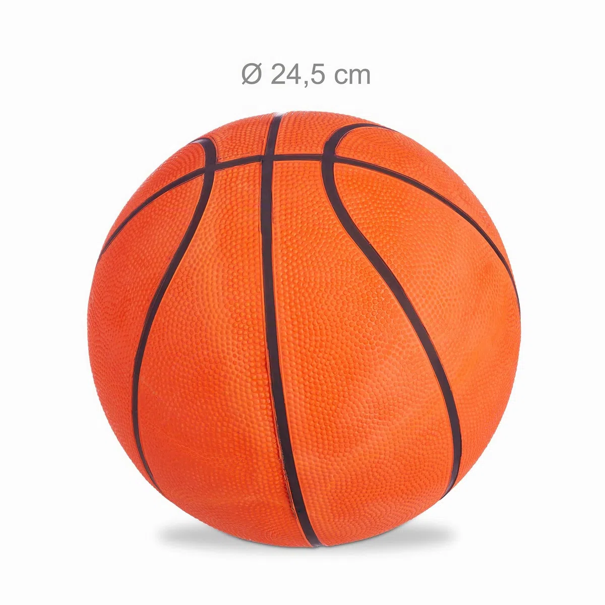 Relaxdays Ballon de Basket, Surface Pratique, Valve, Caoutchouc, Adultes, Ados, Taille 7, intérieur et extérieur, Orange