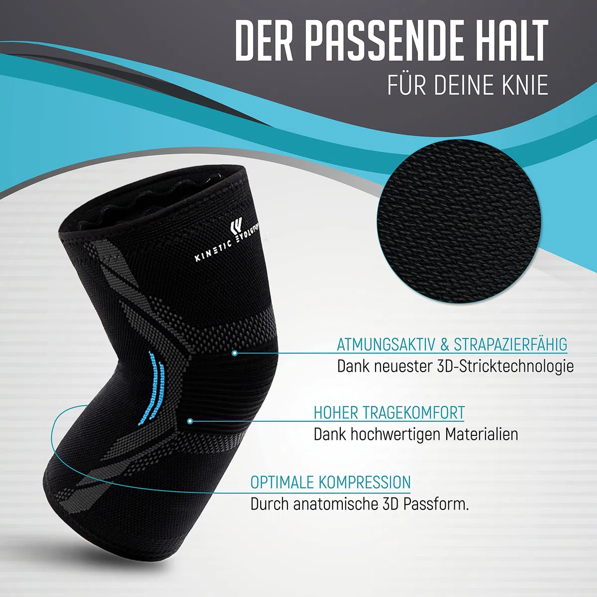 Lot de 2 genouillères de compression pour homme et femme - Genouillères de sport pour la course, les sports de force, le volley-ball