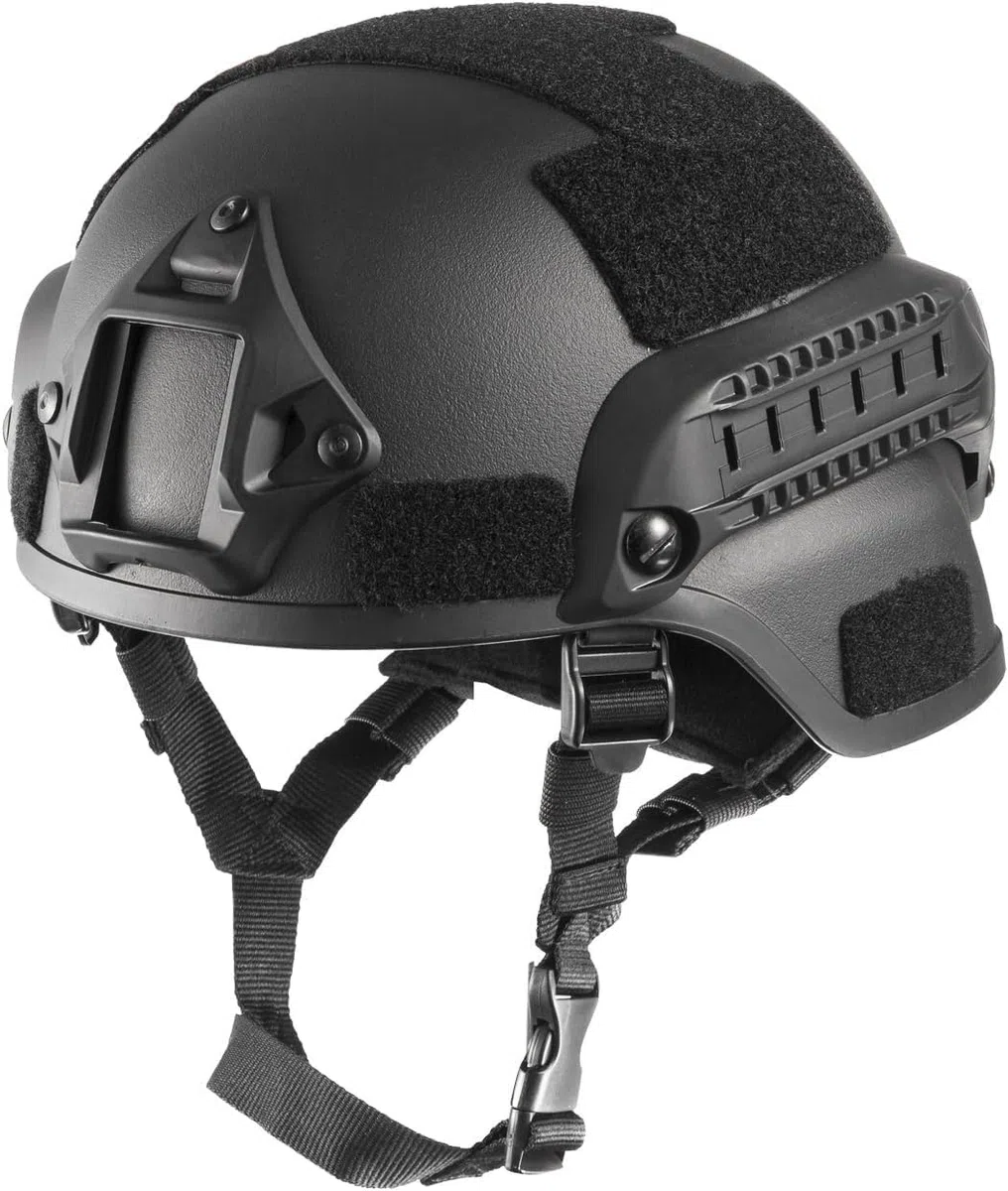 Casque Airsoft Mich 2000 ACH tactique avec protection auditive, support NVG avant et rail latéral pour paintball, sports de plein air, chasse, tir