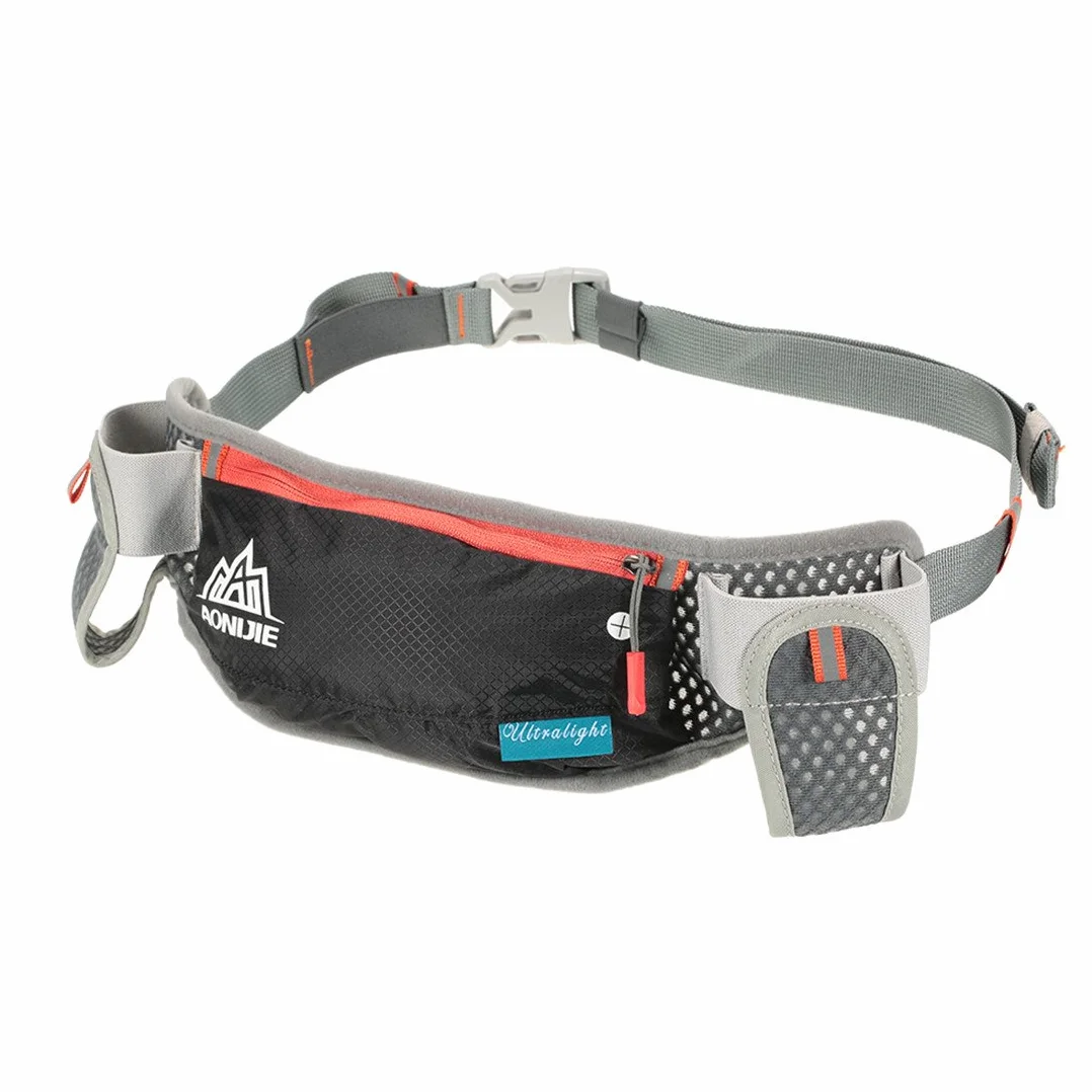 AONIJIE Ceinture D’hydratation Réglable Homme/Femme pour la Course, avec 2 gourdes de 170 ML (Noir+ 2 Bouteilles d'eau de 170 ML)