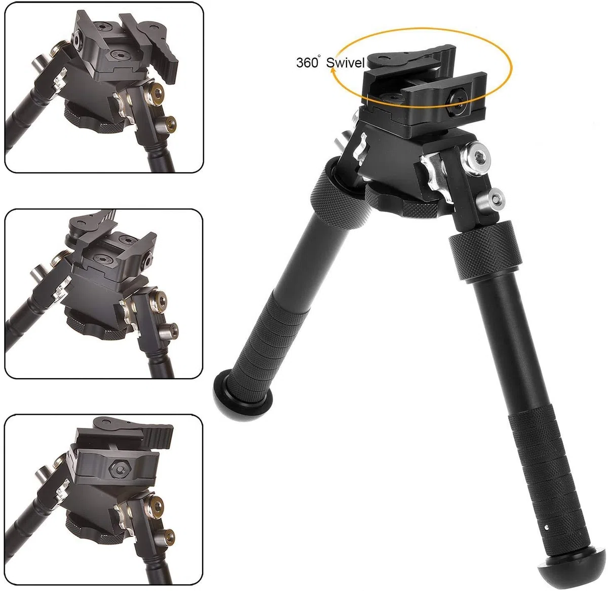 N/W Bipied de Fusil réglable en Hauteur de 6 à 9 Pouces, adapté à Une glissière de 22 mm, Rotation réglable à 360 degrés du bipied