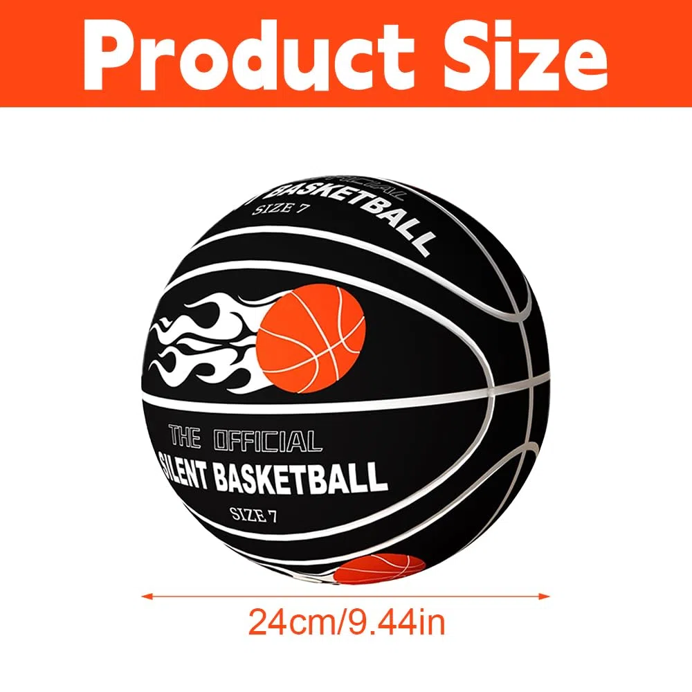 Silent Basketball, Basket-Ball Silencieux, Ballon De Basket Silencieux Taille 7, Ballon en Mousse Haute Densité Non Revêtue, Basketball D'intérieur Silencieux, pour Enfants 3 4 5 6 Ans