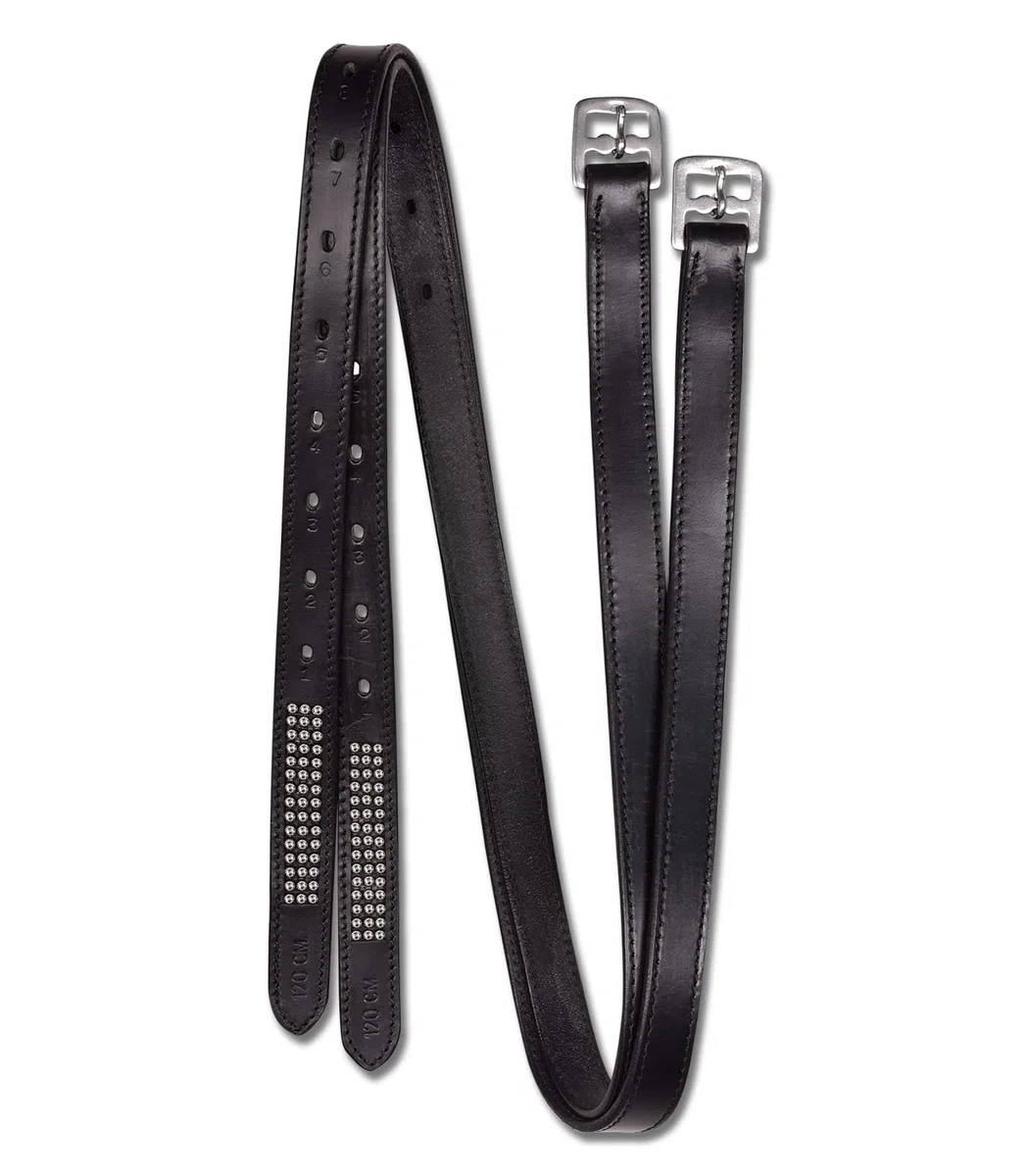 STAR Steigbügelriemen mit Strass, schwarz, 120 cm