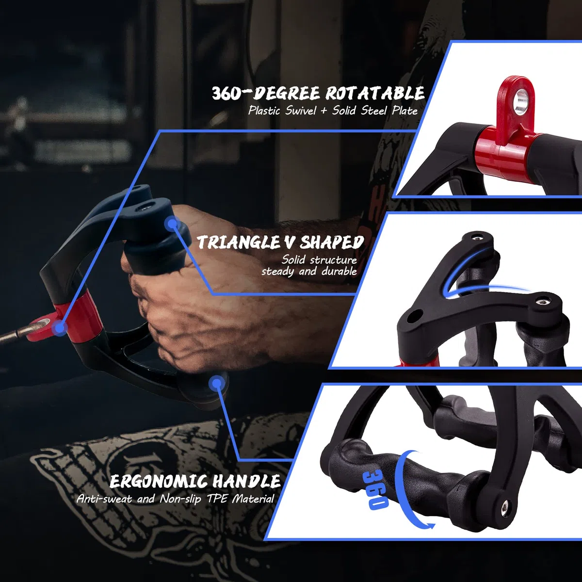 HXD-ERGO Accessoires d'haltères à poignée en V en Forme de V pour Exercices de Machines à câble