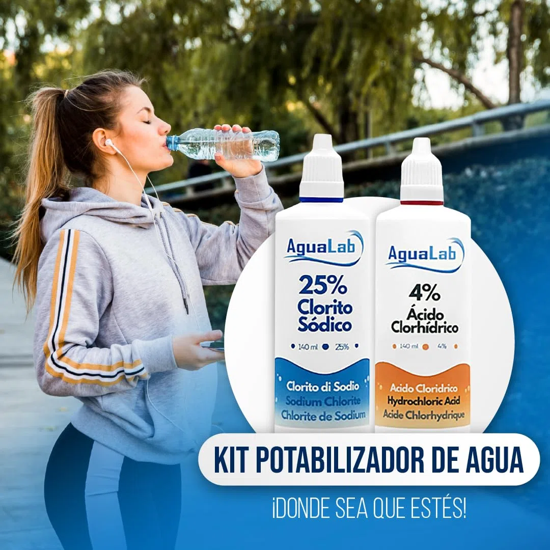 Kit minéral pour traitement de l'eau (2 x 140 ml) - Solution activatrice et minérale - Sceau de sécurité - Fabriqué en Espagne